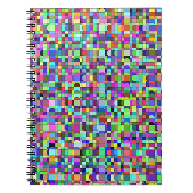 Carnet Carrés Abstraits Formes Motif multicolore (Devant)