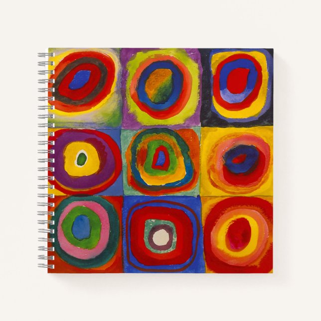 Carnet Carrés avec cercles concentriques | Kandinsky | (Devant)