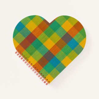 Carnet Carrés couchers de soleil - Noteb en forme de coeu