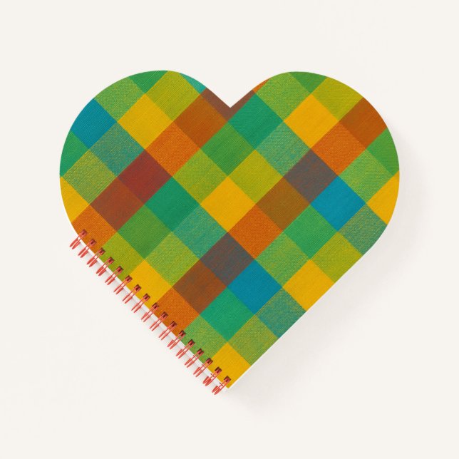 Carnet Carrés couchers de soleil - Noteb en forme de coeu (Devant)