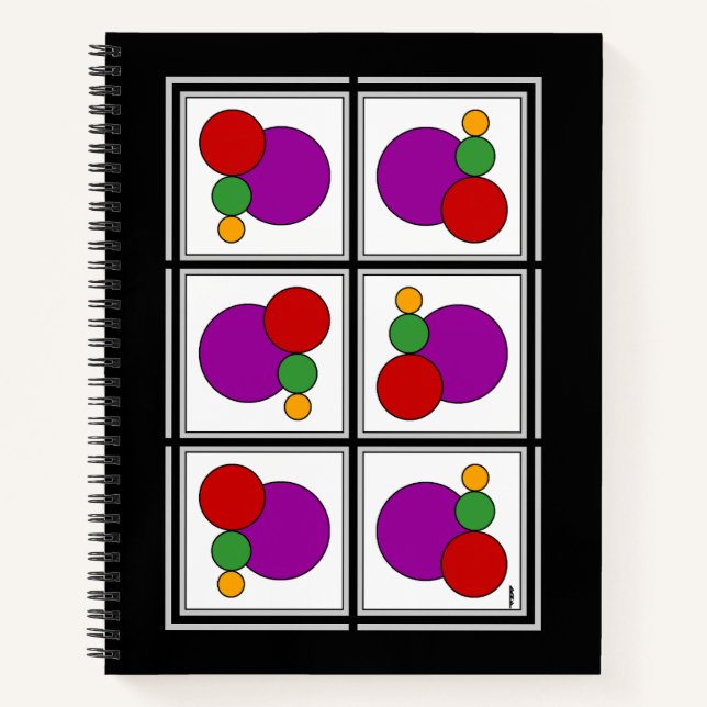 Carnet Carrés et cercles Abstraits (Devant)