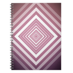 Carnet Carrés modernes de la Gradation rose et blanc