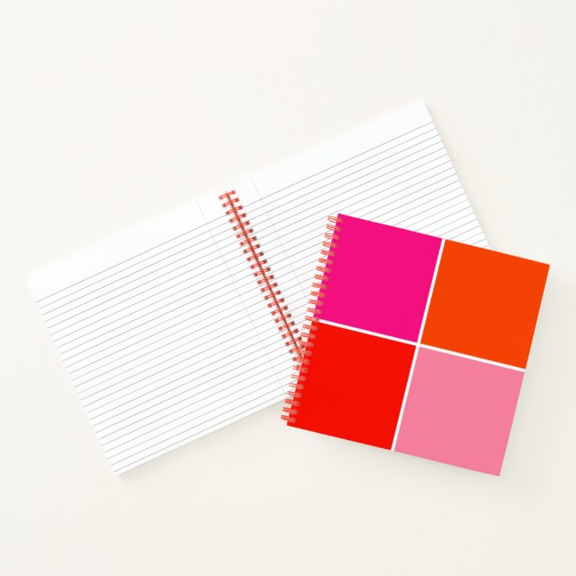 Carnet Carrés roses et orange (Intérieur)
