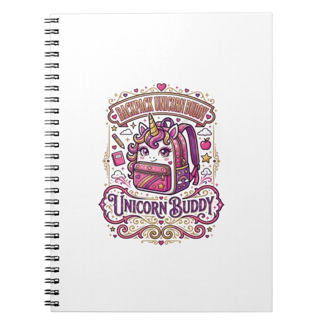 Carnet Cartable Licorne Copain Licorne Conception De Merc (Devant)