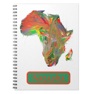 Carnet Carte Abstraite colorée de l'Afrique
