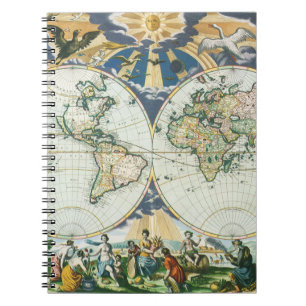 Carnet Carte ancienne du monde antique vintage par Pieter