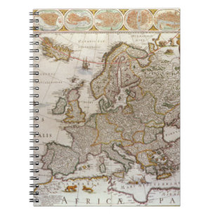 Carnet Carte antique de l'Europe par Willem Jansz Blaeu,