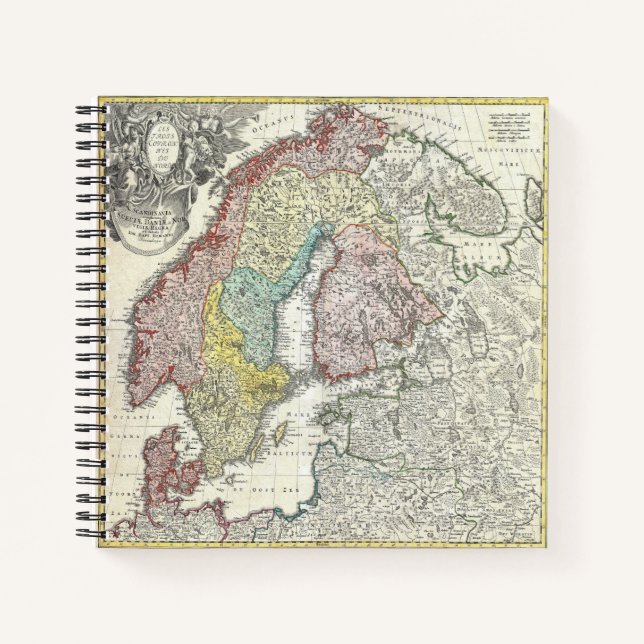 Carnet Carte antique de Scandinavie (Devant)