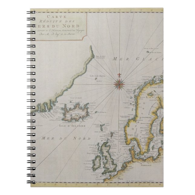 Carnet Carte antique de Scandinavie 2 (Devant)
