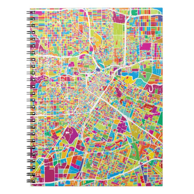 Carnet Carte au néon de Houston, le Texas | (Devant)