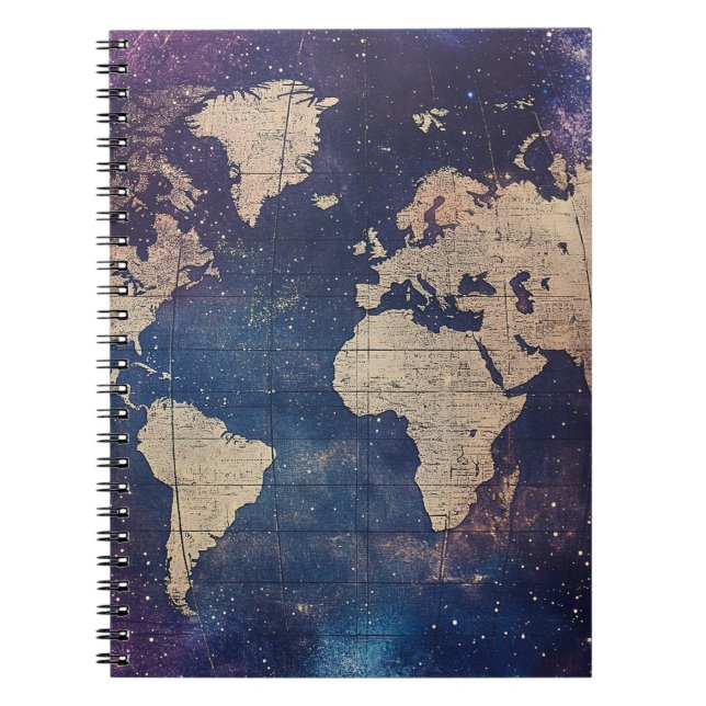 Carnet Carte céleste violette de l'ancien monde (Devant)