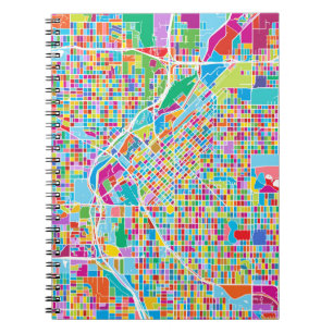 Carnet Carte colorée de Denver