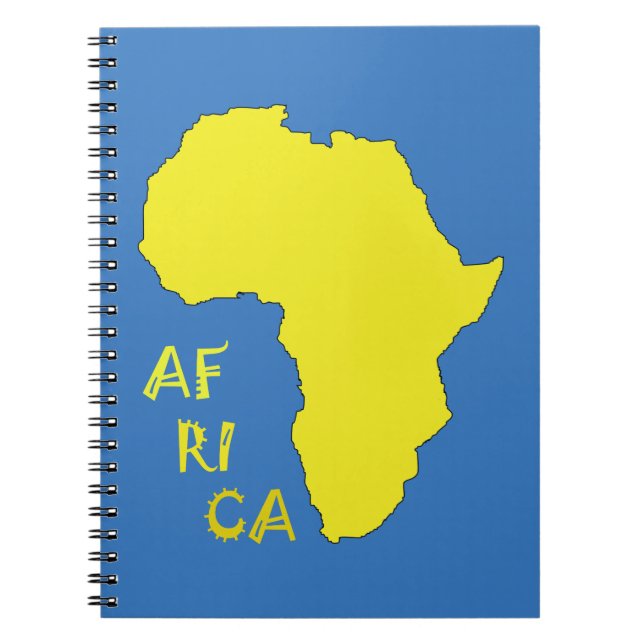 Carnet Carte d'Afrique jaune funky (Devant)