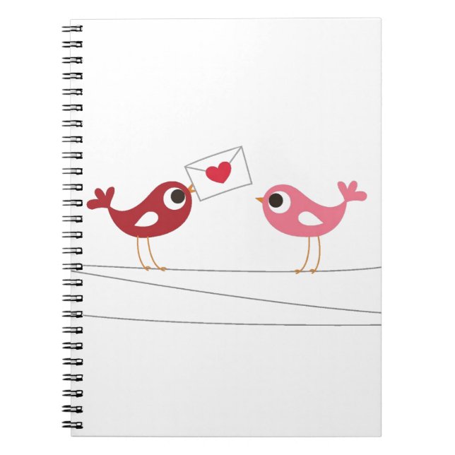 Carnet Carte d'amour d'oiseaux (Devant)