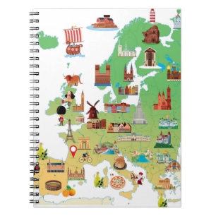 Carnet Carte de bande dessinée de l'Europe