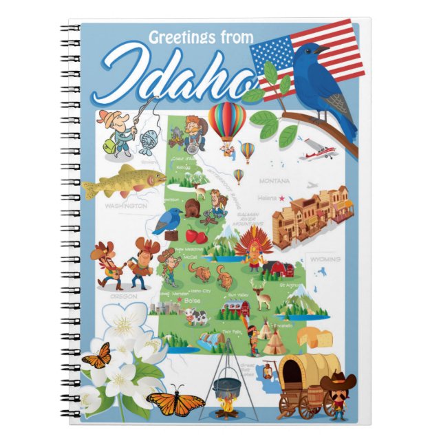 Carnet Carte de bande dessinée de l'Idaho (Devant)