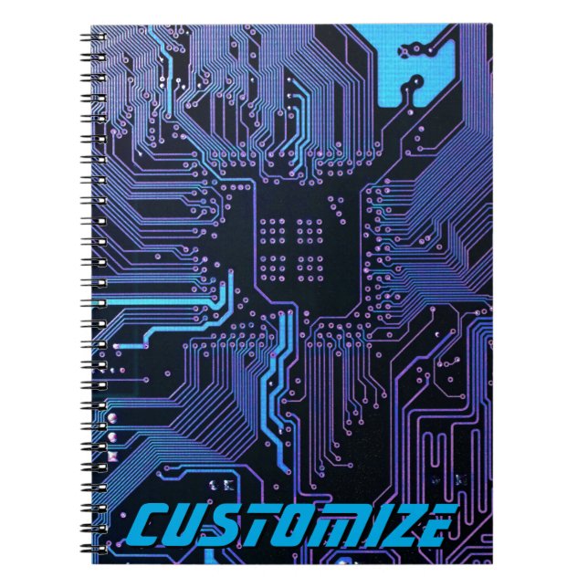 Carnet Carte de circuit électronique bleu PCB personnalis (Devant)