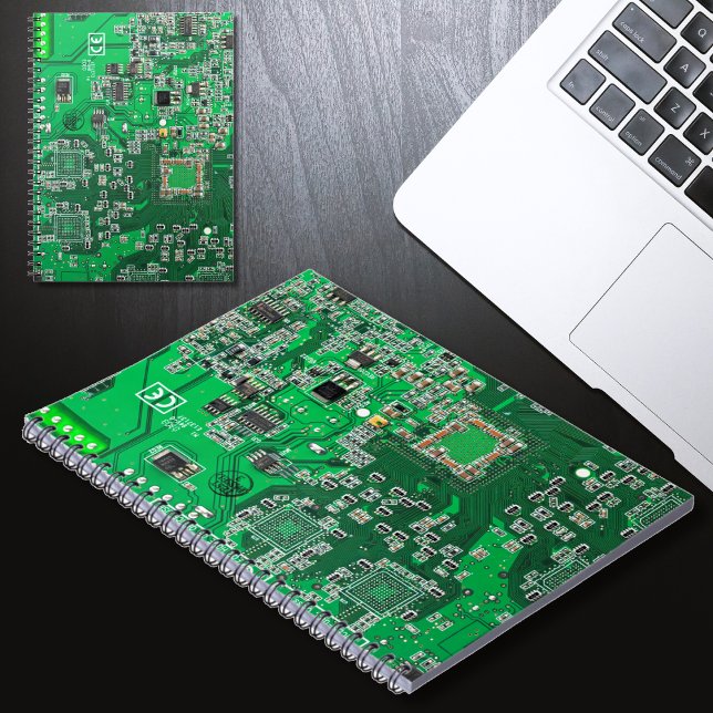 Carnet Carte de circuit Geek d'ordinateur vert (Créateur téléchargé)