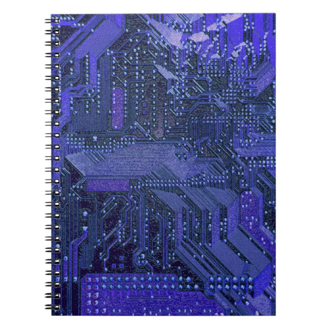 Carnet Carte de circuit imprimé cyber bleu technologie él (Devant)