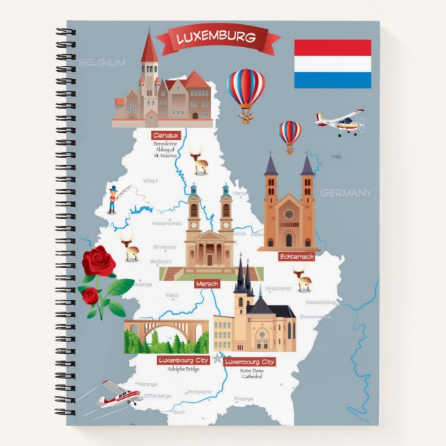 Carnet Carte de dessin du Luxembourg (Devant)