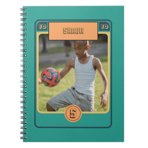 Carnet Carte de football rétro inspirée verte