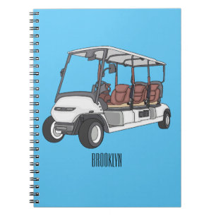 Carnet Carte de golf / dessin animé en voiturette de golf