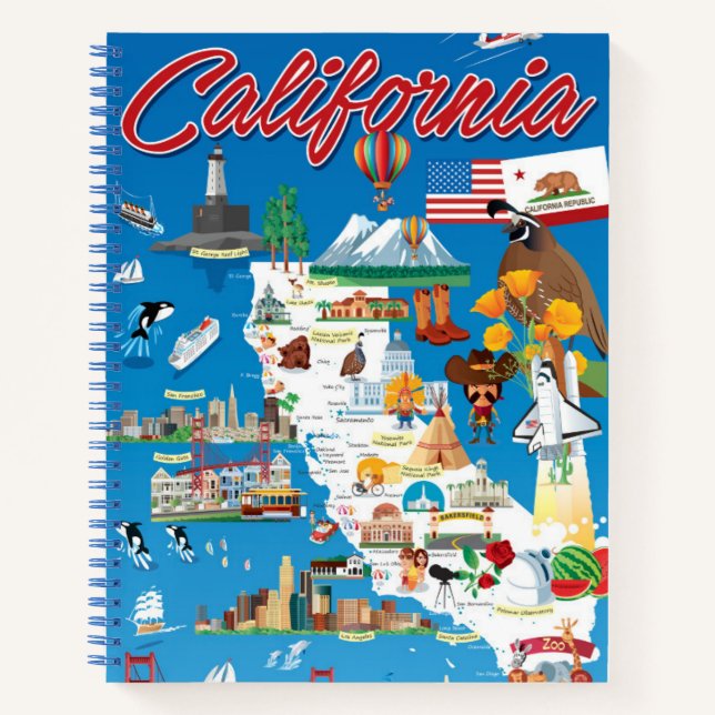 Carnet Carte de la Californie (Devant)