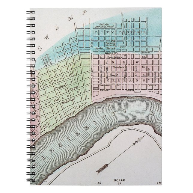 Carnet Carte de la Nouvelle-Orléans, 1837 (Devant)