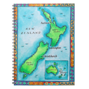 Carnet Carte de la Nouvelle Zélande