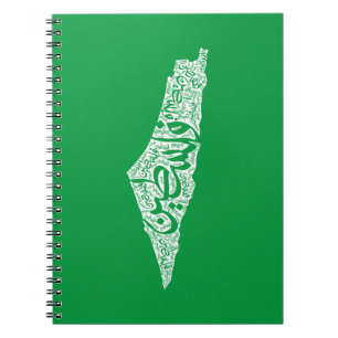 Carnet Carte de la Palestine libre et drapeau du Canada (