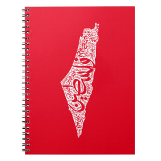 Carnet Carte de la Palestine libre et drapeau du Canada (