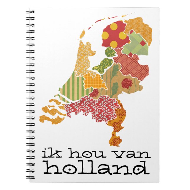 Carnet Carte de la province de Hollande Style Patchwork b (Devant)