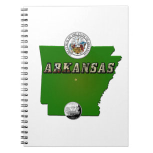 Carnet Carte de l'Arkansas, sceau et quartier des Faux
