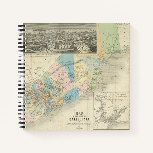Carnet Carte De L'État De Californie (Devant)