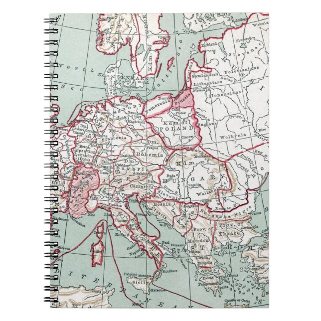 Carnet CARTE De l'EUROPE, 12ème siècle (Devant)