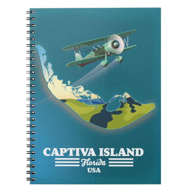 Carnet Carte de l'île Captiva Floride États-Unis (Devant)