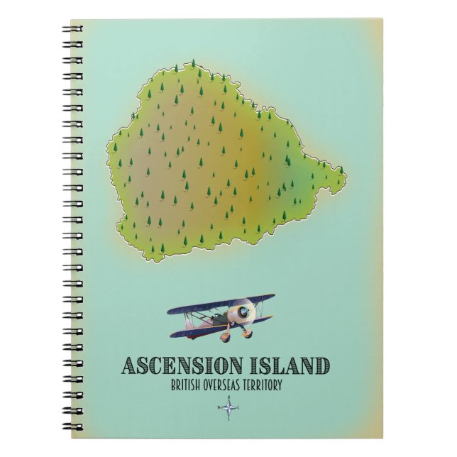 Carnet Carte de l'île d'Ascension territoire britannique (Devant)