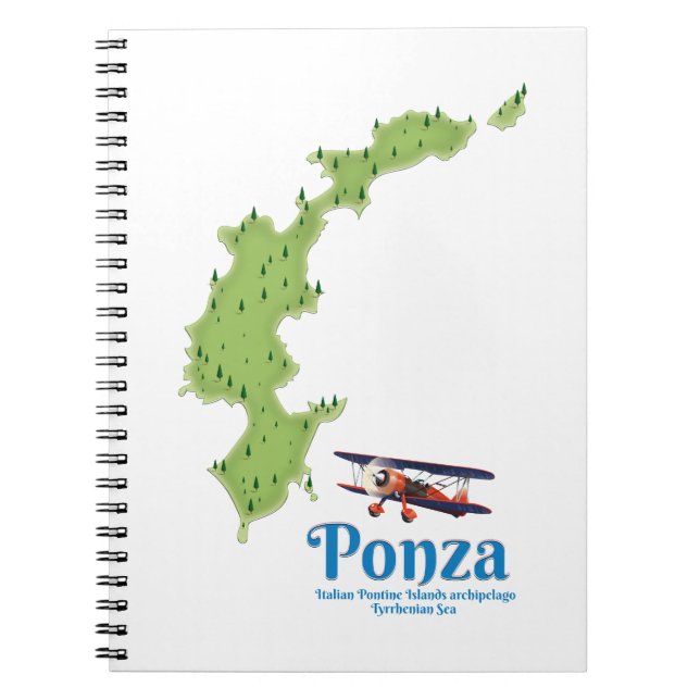 Carnet Carte de l'île italienne de Ponza. (Devant)