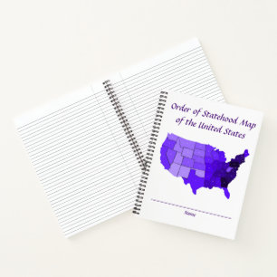 Carnet Carte de l'ordre d'État des carnets-Unis