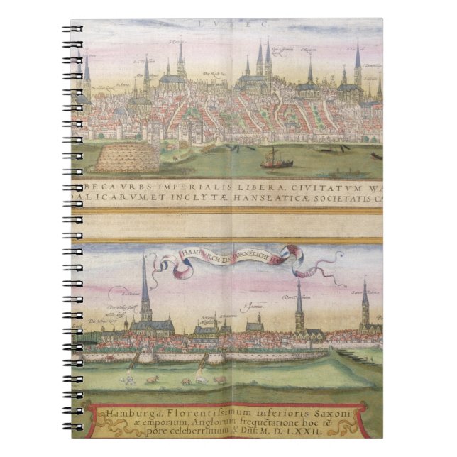 Carnet Carte de Lübeck et de Hambourg, de 'Civitates (Devant)
