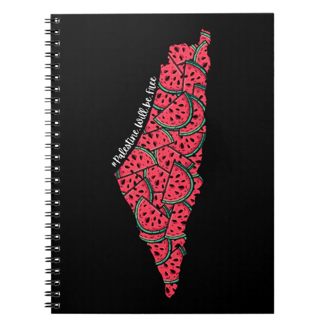 Carnet Carte de Palestine remplie de pastèques | Palestin (Devant)