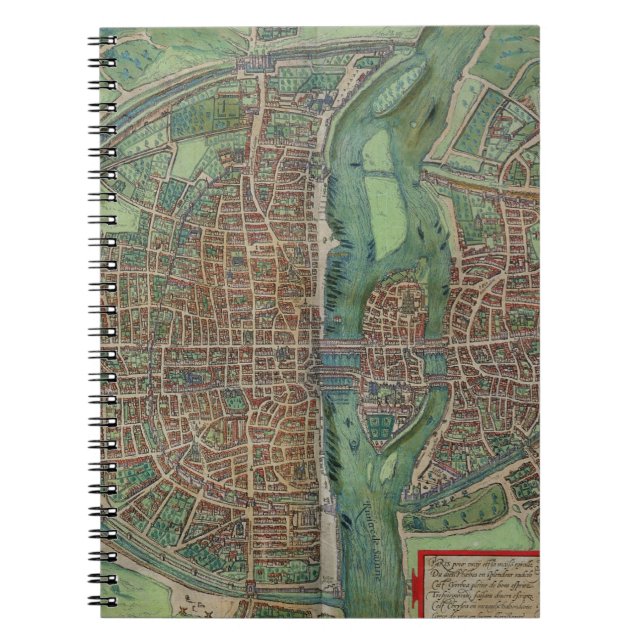 Carnet Carte de Paris, de "Civitates Orbis Terrarum" par (Devant)