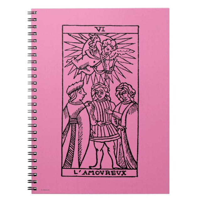 Carnet Carte de tarot : Les amants (Devant)