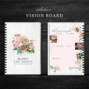 Carnet Carte de vision personnalisée Script moderne Roses
