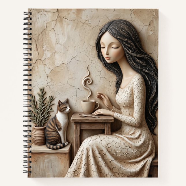 Carnet Carte de vœux Thé et Chat Quiet Studio (Devant)