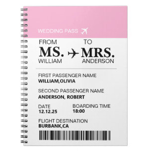 Carnet Carte d'embarquement moderne élégante personnalisé