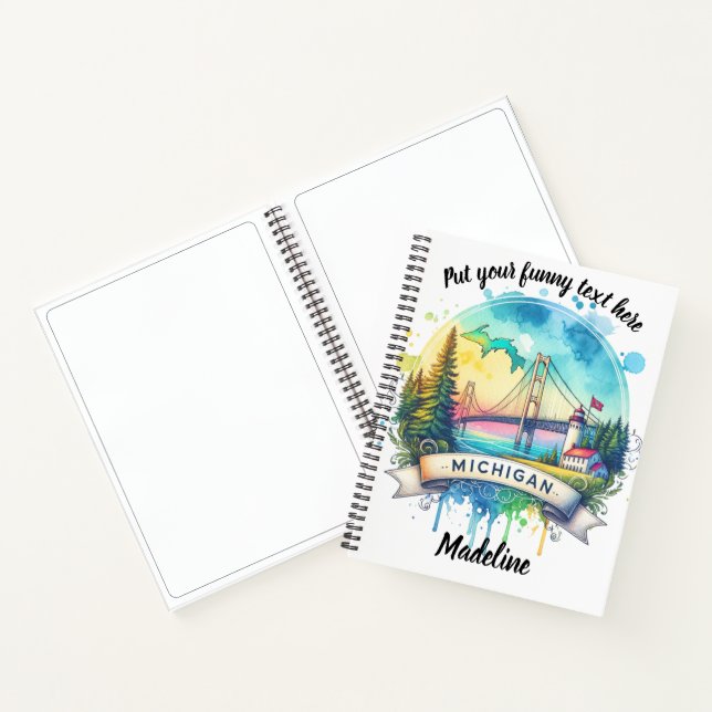 Carnet Carte des couleurs d'eau du Michigan (Intérieur)