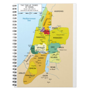 Carnet Carte des douze tribus d'Israël de 1200 à 1050