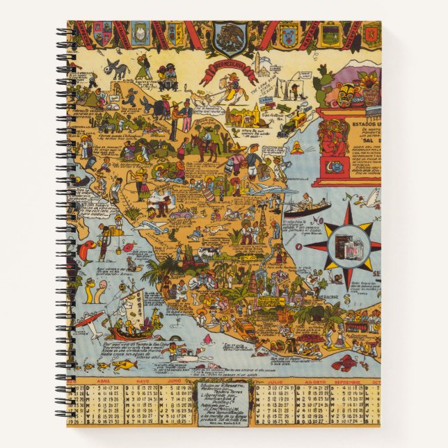 Carnet Carte des États-Unis du Mexique (Devant)