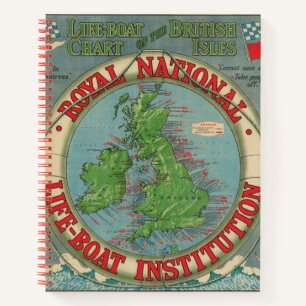 Carnet Carte des îles britanniques - Carte des bateaux 
